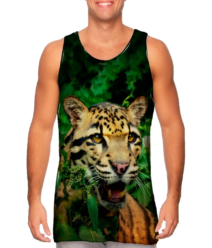 Tank-Top-White-Clouded Leopard Jungle