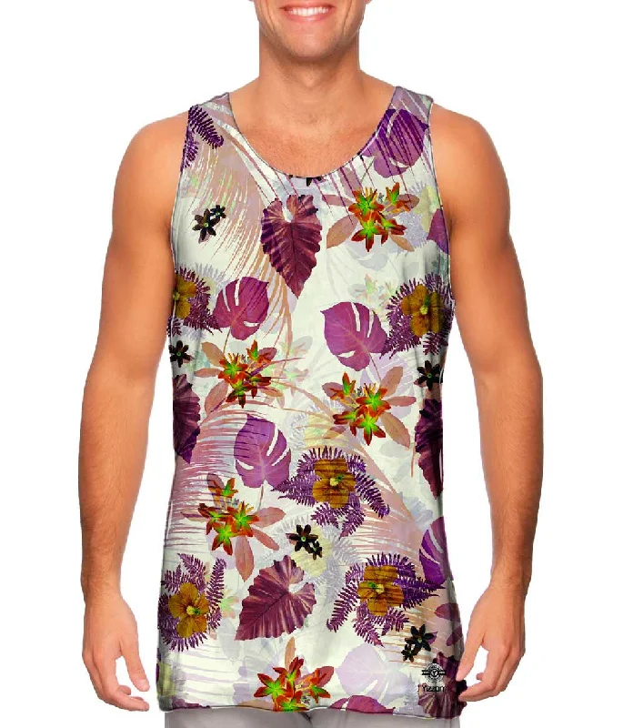 Tank-Top-Skateboarding-Aloha Pink Flowers Pink