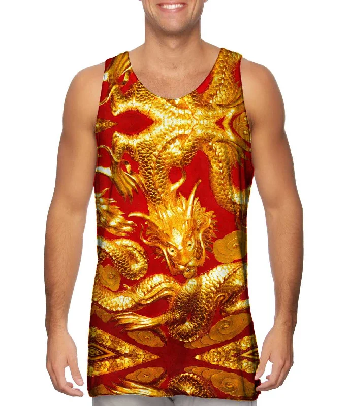 Tank-Top-Summer-Dancing Gold Dragon