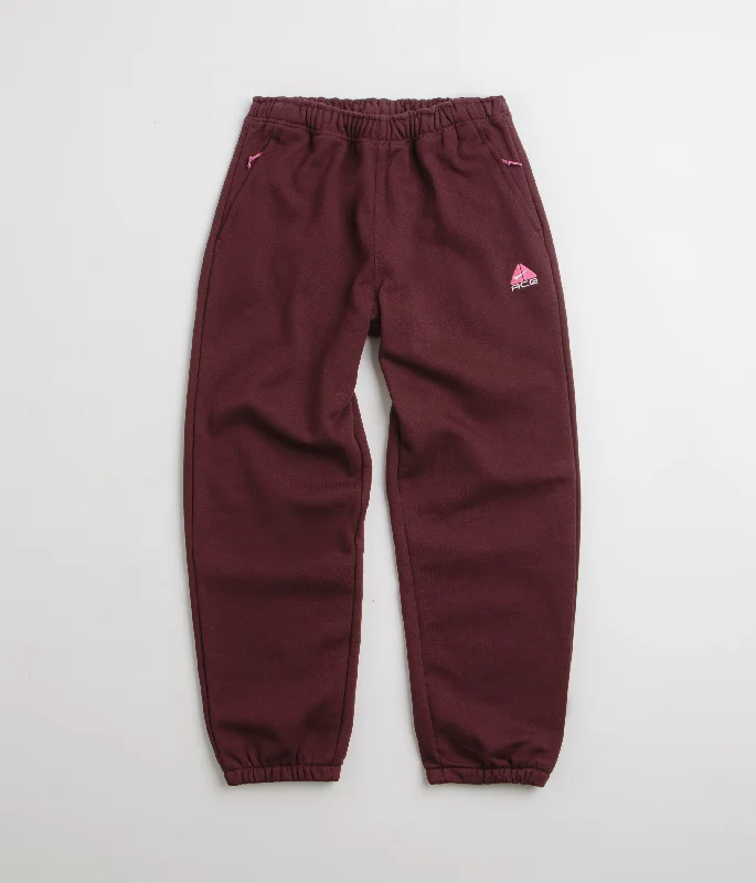 Pants-Classic-Nike ACG Tuff Fleece Lungs Pants - Burgundy Crush / Laser Fuchsia