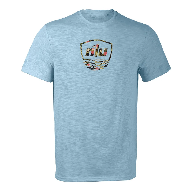 T-Shirt-Casual-Nest T-Shirt by Levelwear | Light Blue w/ Floral Nest Logo