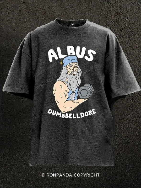 T-Shirt-Solid-Color-albus dumbbelldore Washed Gym Shirt