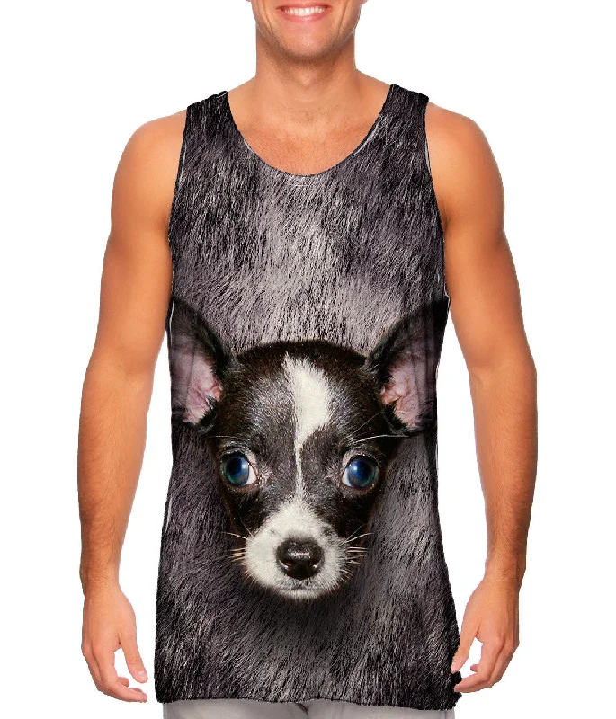 Tank-Top-Scoop-Neck-Black Chihuahua Face