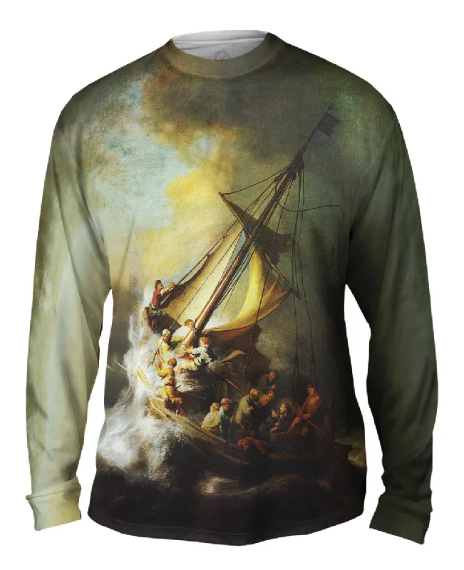 Long-Sleeve-Techwear-Rembrandt Harmenszoon Van Rijn - "Christ On The Storm On The Sea Of Galilee" (1632)