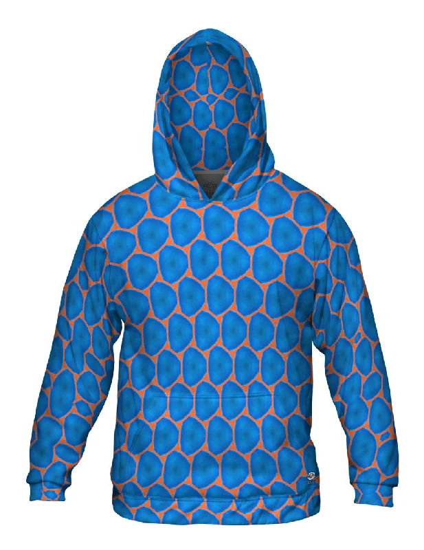 Hoodie-Lightweight-Blue Orange Colorful Triangles