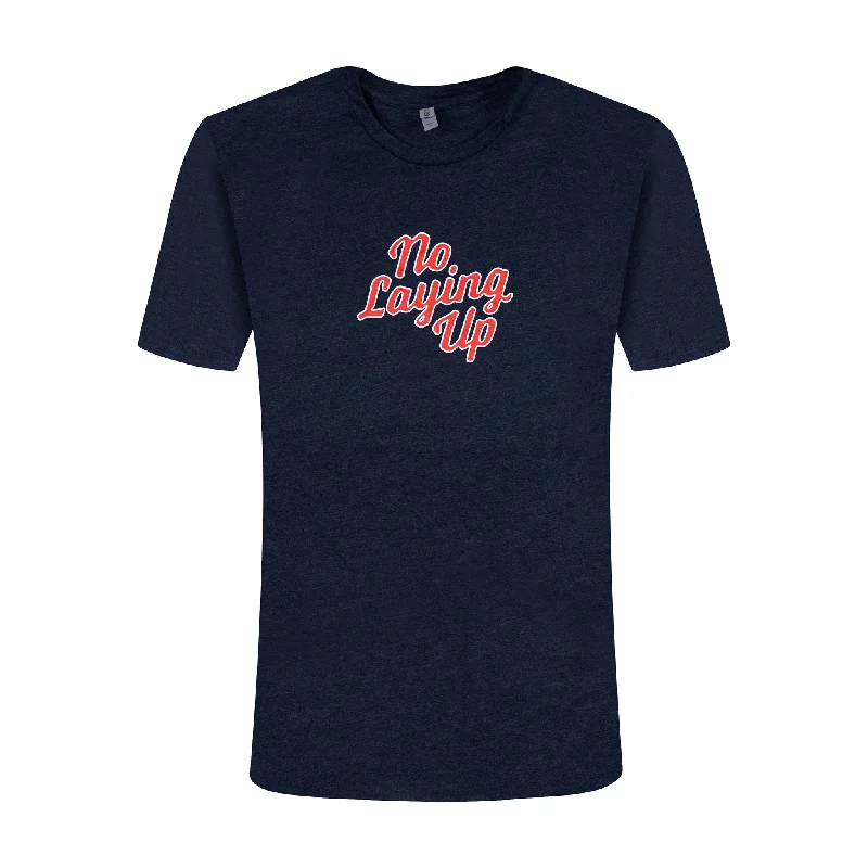 T-Shirt-Bamboo-NLU Retro Wordmark T-shirt | Red & White on Navy