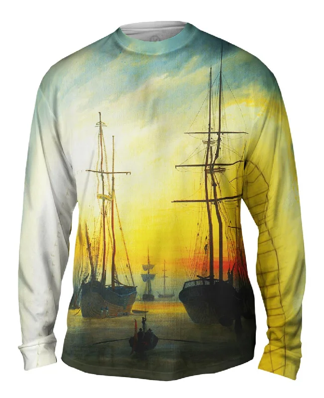 Long-Sleeve-Workwear-Caspar David Friedrich - "View of a Harbour" (1815)