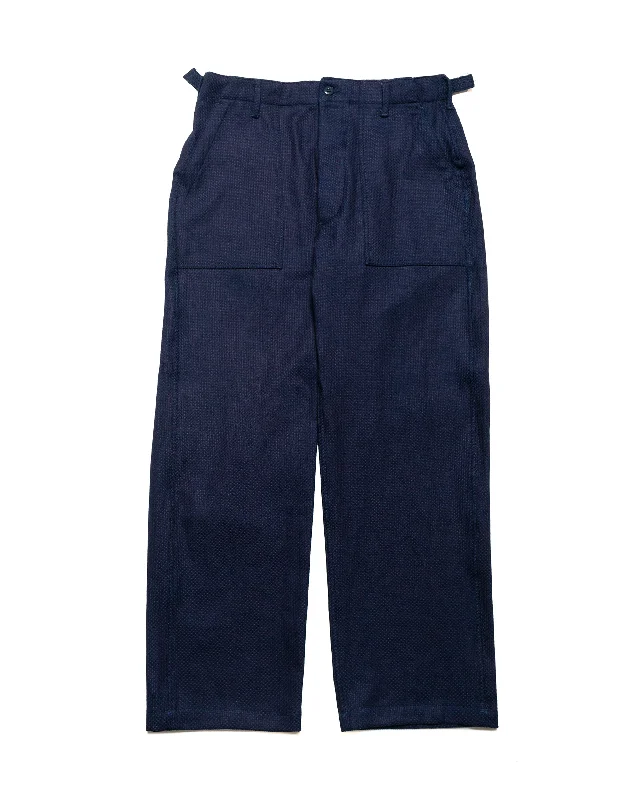 Pants-Sportswear-Engineered Garments Workaday Fatigue Pant Dark Navy Cotton Heavy Basketweave