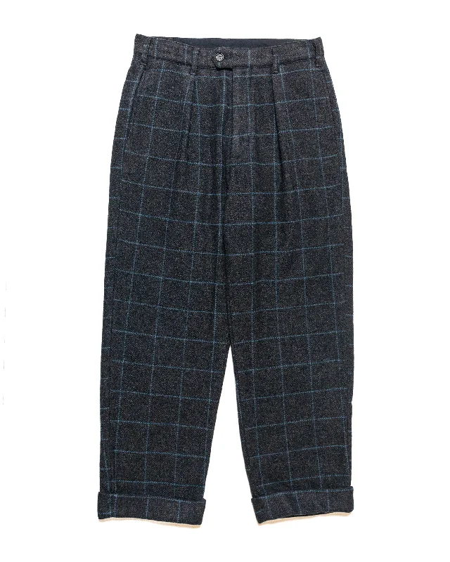 Pants-Casual-Engineered Garments Carlyle Pant Charcoal/Light Blue Wool Poly Windowpane