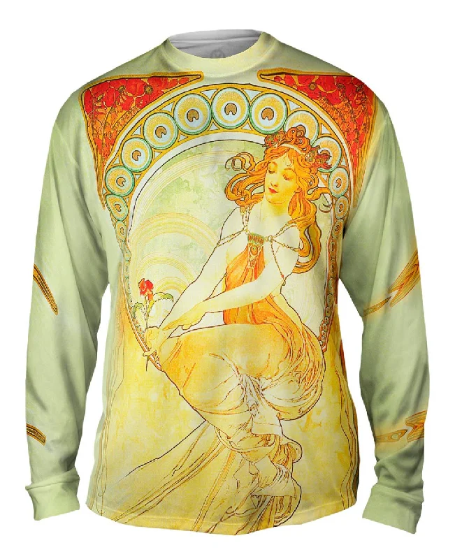 Long-Sleeve-Relaxed-Fit-Alphonse Mucha - "The Arts Painting" (1898)