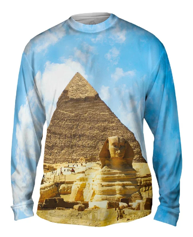 Long-Sleeve-Green-Sphinx And Pyramid Egypt