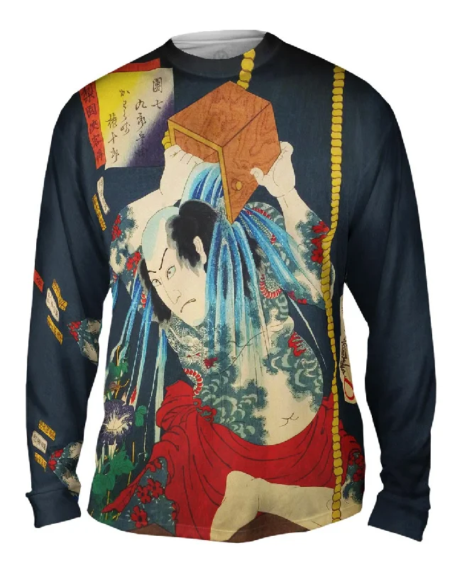 Long-Sleeve-Mock-Neck-Japan - Utagawa Kunisada - "Fishmonger" (1863)