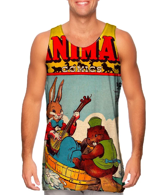 Tank-Top-Yellow-Bunny Beaver Joy Comic Retro