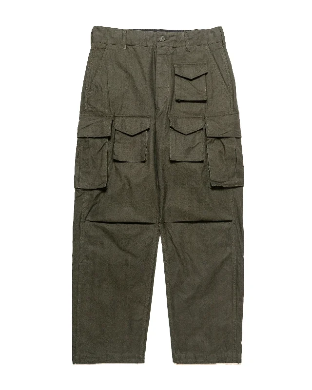 Pants-Surfing-Engineered Garments FA Pant Olive Cotton Brushed Herringbone