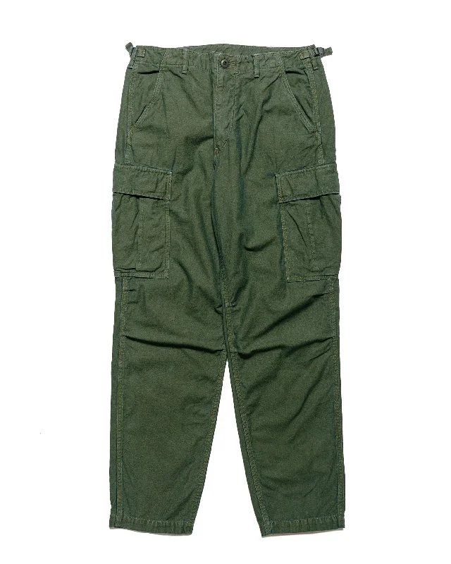 Pants-Sportswear-Sage de Cret Lost & Found Cotton/Linen Back Satin Cargo Trouser Olive