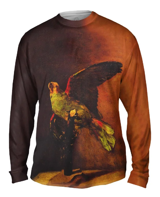 Long-Sleeve-Polyester-Van Gogh -"Green Parrot" (1886)