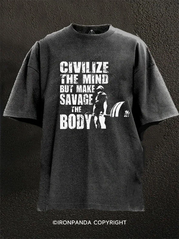 T-Shirt-Black-Make Savage The Body Washed Gym Shirt