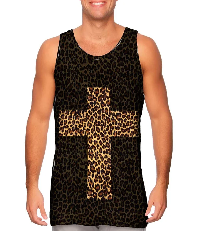 Tank-Top-Y2K-Style-Cross Cheetah Animal Skin