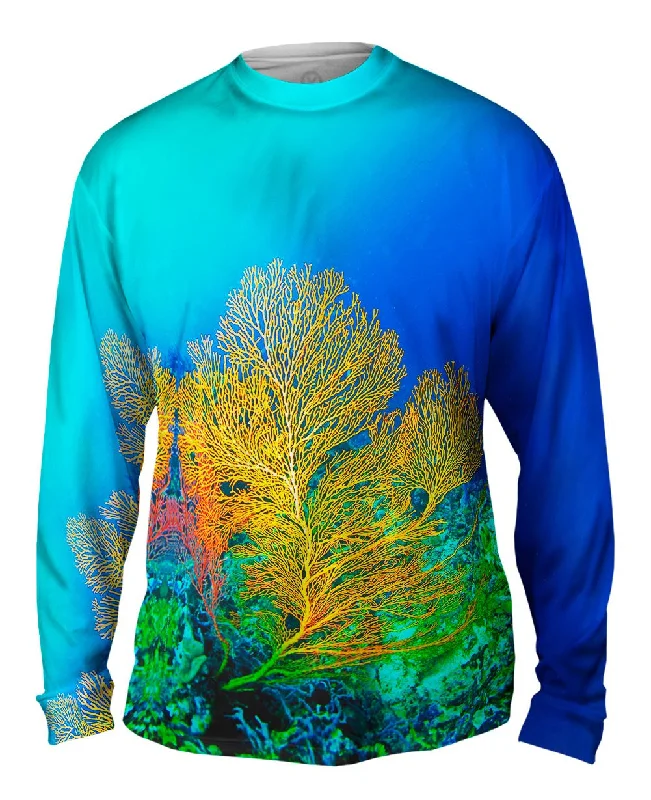 Long-Sleeve-Turtleneck-Yellow Coral Underwater