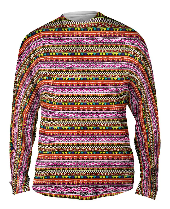 Long-Sleeve-Durable-Tribal Colorful Aztec Warrior