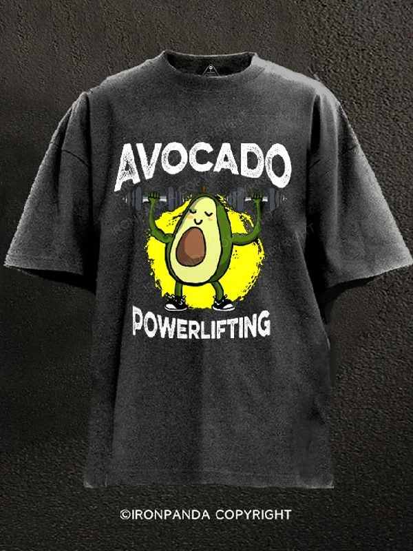 T-Shirt-College-Avocado Powerlifting Washed Gym Shirt