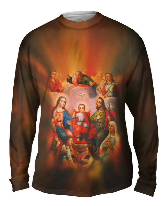 Long-Sleeve-Running-Anonymous Cusco School - "The Family Of Christ Child With The Imprisoned Soul Of Divine Love" (1700)