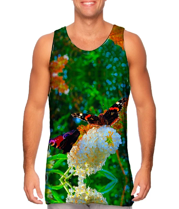 Tank-Top-Drawstring-Colorful Flower Butterfly