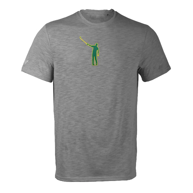 T-Shirt-Tie-Dye-No Laying Up Wayward Drive T-Shirt by Levelwear | Pebble Grey w/ Green & Yellow