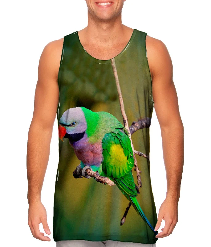 Tank-Top-Button-Up-Colorful Derbyan Parakeet