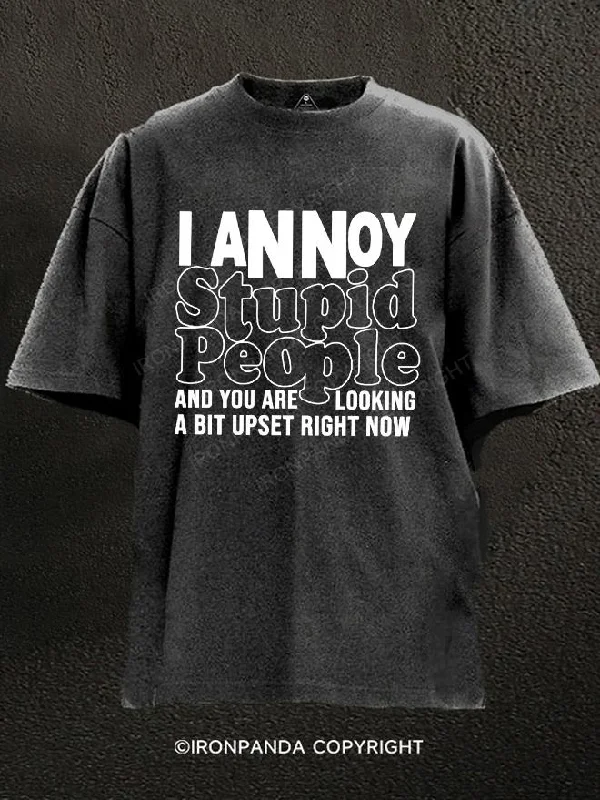 T-Shirt-Rugged-I Annoy Stupid People Washed Gym Shirt