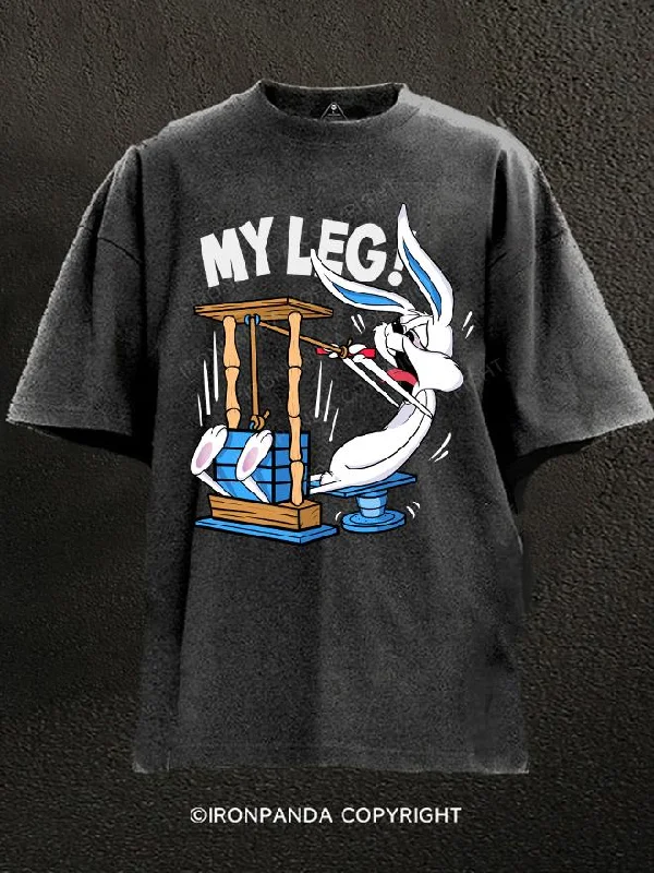 T-Shirt-Streetwear-MY LEG Washed Gym Shirt