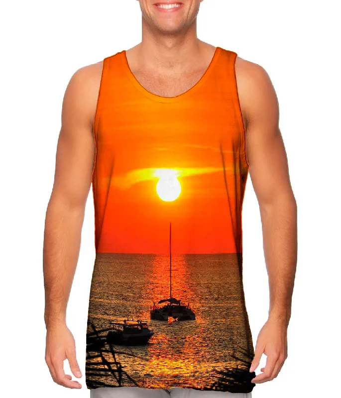 Tank-Top-Checked-Catamaran Caught In The Sunset