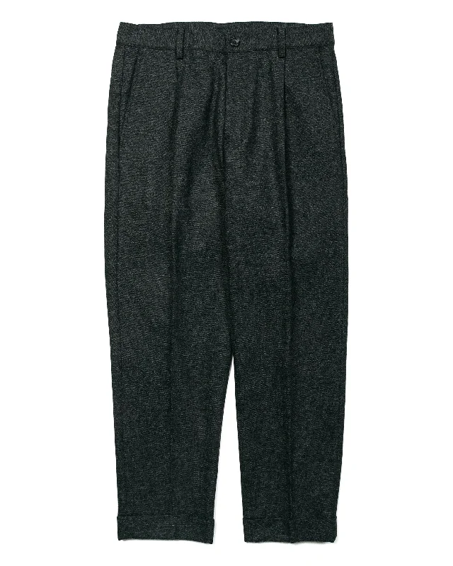 Pants-Streetwear-Beams Plus 1Pleat Wool Cashmere Grey