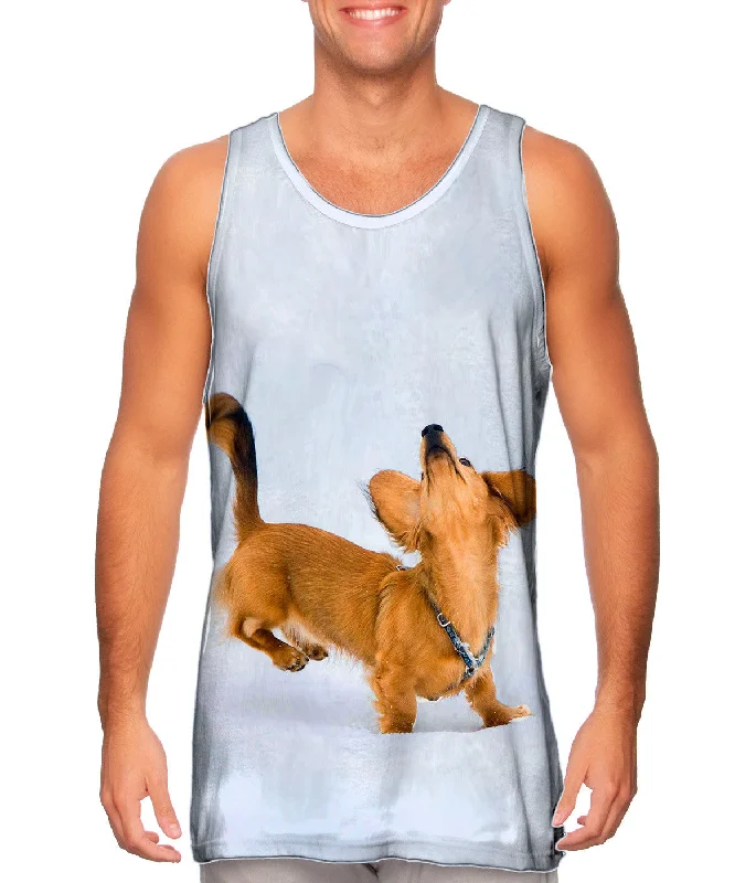 Tank-Top-Workwear-Dachshund Snow Dance