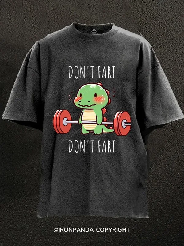 T-Shirt-Gothic-DON'T FART lizard Washed Gym Shirt