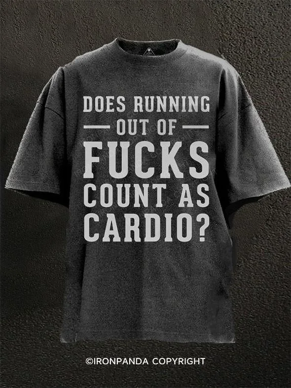 T-Shirt-Y2K-Style-does running out of fucks count as cardio ? Washed Gym Shirt