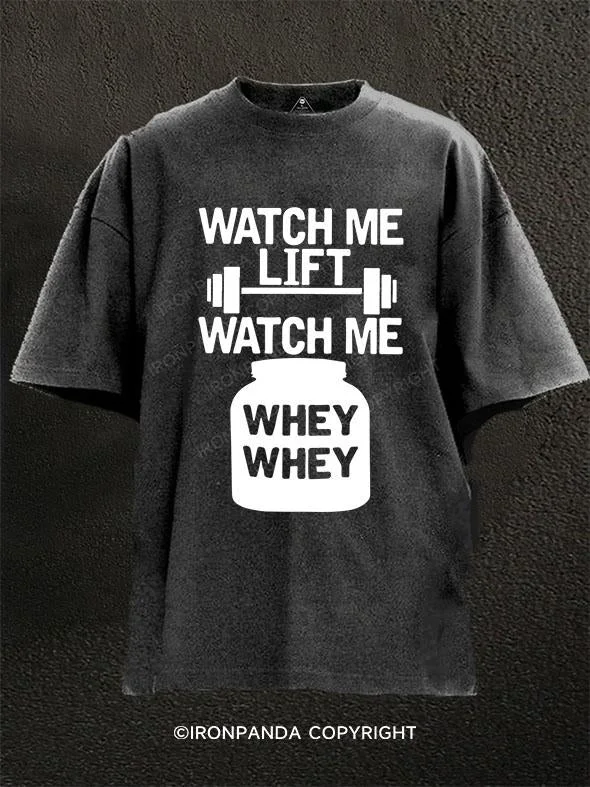 T-Shirt-Polka-Dot-watch me lift watch me whey whey Washed Gym Shirt