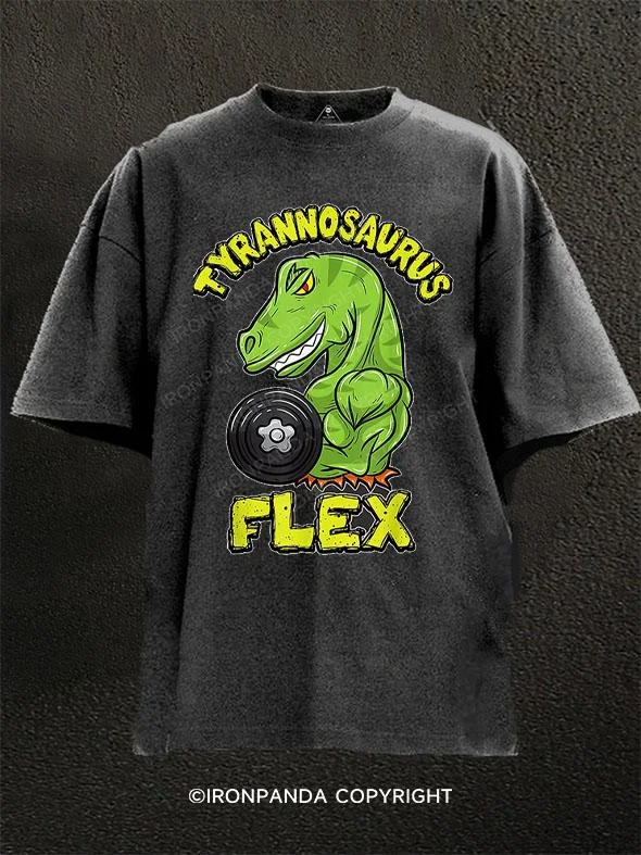 T-Shirt-Soft-Strong Dinosaur Workout Washed Gym Shirt