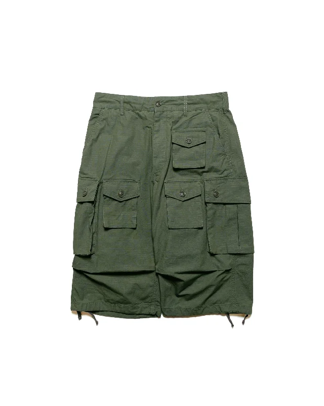 Shorts-Retro-Engineered Garments FA Short Olive Cotton Ripstop