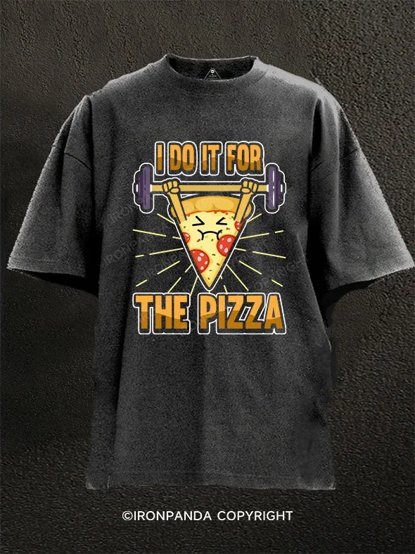 T-Shirt-Y2K-Style-i do it for the pizza Washed Gym Shirt