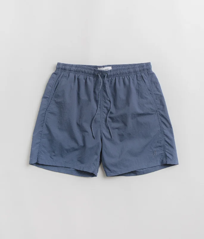 Shorts-Oversized-Norse Projects Hauge Recycled Nylon Swimmer Shorts - Fog Blue