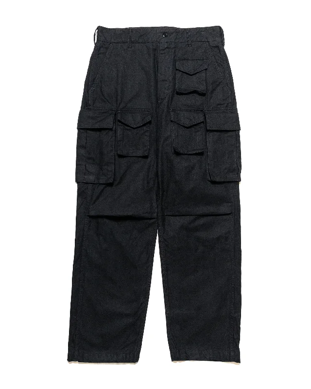 Pants-Skateboarding-Engineered Garments FA Pant Black Cotton Brushed Herringbone