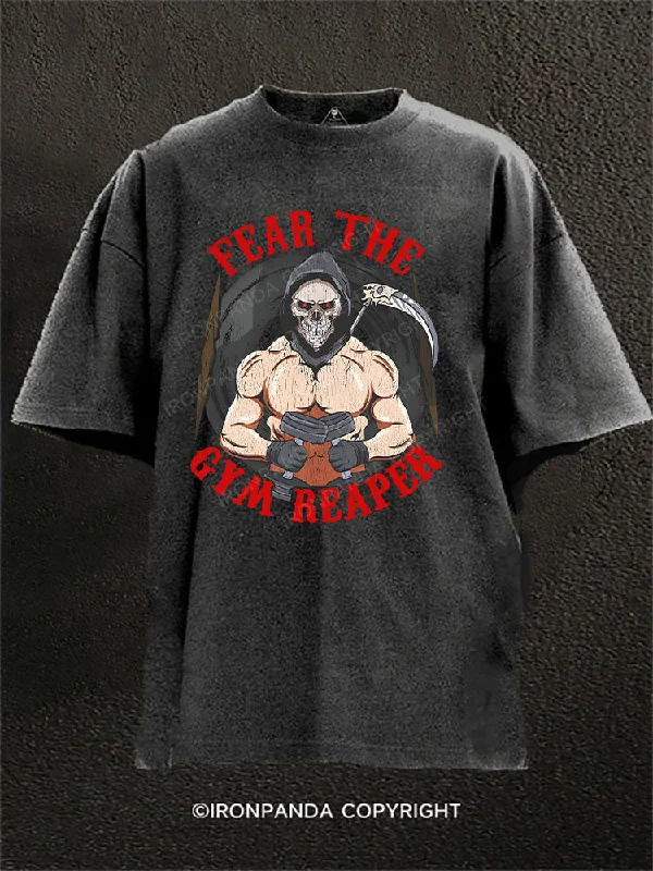 T-Shirt-Purple-FEAR THE GYM REAPER Washed Gym Shirt