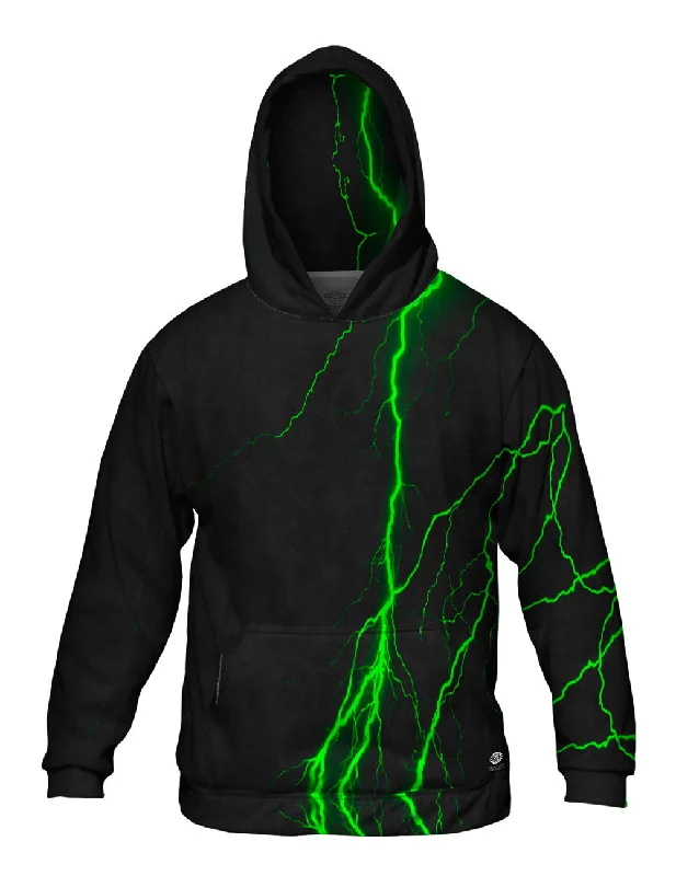 Hoodie-Surfing-Lightning Storm Green