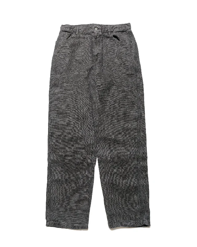 Pants-Gym-James Coward Set Up Pants Overdyed Charcoal Belgian Linen