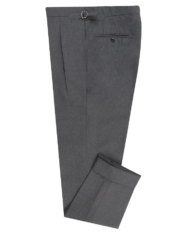 Pants-Streetwear-Dugdale New Fine Worsted Tropical Wool - Grey High Waisted Pant