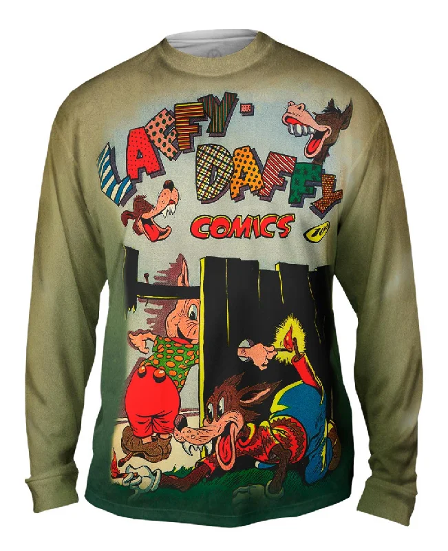 Long-Sleeve-Round-Neck-Laffy Daffy Comic Retro