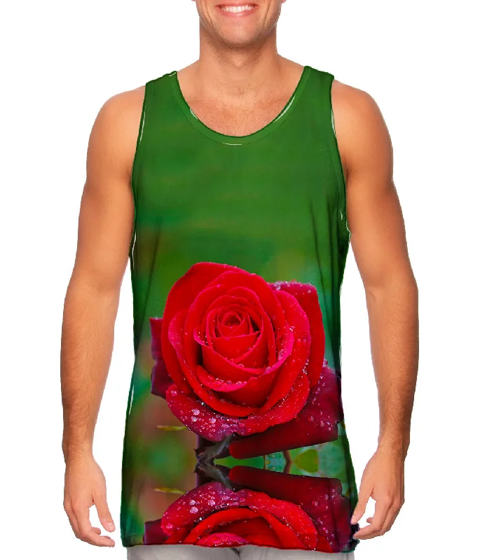 Tank-Top-Loose-Fit-Big Red Rose