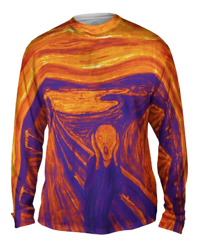 Long-Sleeve-Round-Neck-Pop Art - "Munch Scream Purple Orange" (1893)