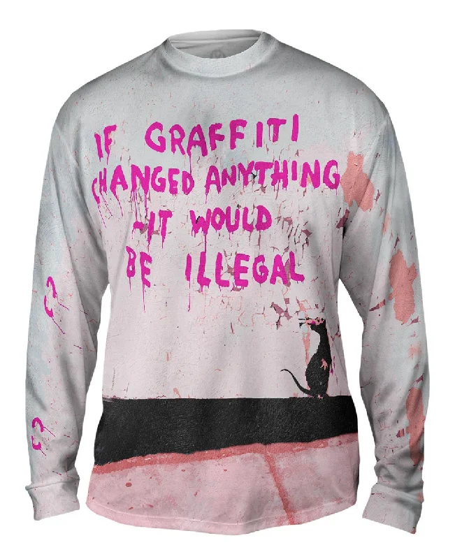 Long-Sleeve-Basketball-Graffiti Banksy Rat Illegal Graffiti